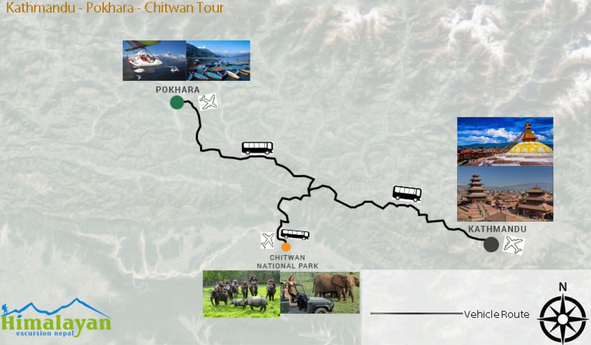 Nepal Golden Triangle Tour 8 days Map