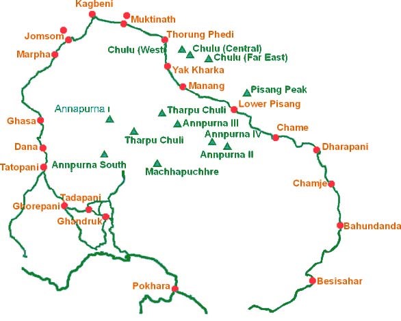 Annapurna Circuit Trek 12 days Map